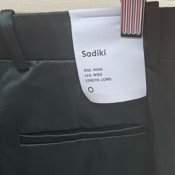 Aritzia Babaton Atelier Sadiki Dark Bottle Green High-Waisted Wide Leg Pants, 0 - Picture 13 of 16